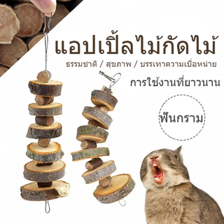 แท่งแอปเปิลขัดฟันกระต่าย ไม้ธรรมชาติ ปลอดภัย ช่วยคลายเครียด ตกแต่งกรงสวยงาม สัตว์เลี้ยงแอปเปิ้ลไม้กรามสตริงกระต่ายของเล่นกระต่ายหนูตะเภาเพื่อนบ้านของฉันโตโตโร่หนูแฮมสเตอร์อุปกรณ์กรามแอปเปิ้ลไม้กัดสตริง รักม