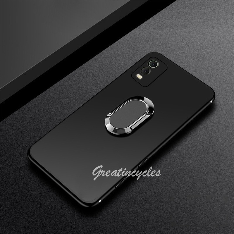 คลาสสิกสีดํา Soft TPU สําหรับ Nokia C32 TA-1534 TA-1558 TA-1542 TA-1548 เคสโทรศัพท์รถแม่เหล็กโลหะผู้