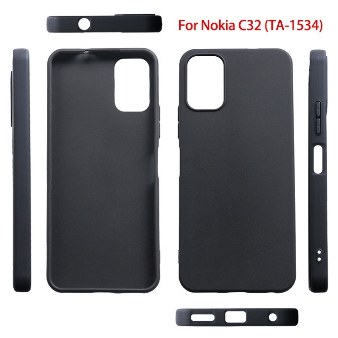 ปลอกสําหรับ Nokia C32 TA-1534 TA-1558 TA-1542 TA-1548 เคสโทรศัพท์ Simple Soft TPU ซิลิโคนสีทึบฝาครอบ