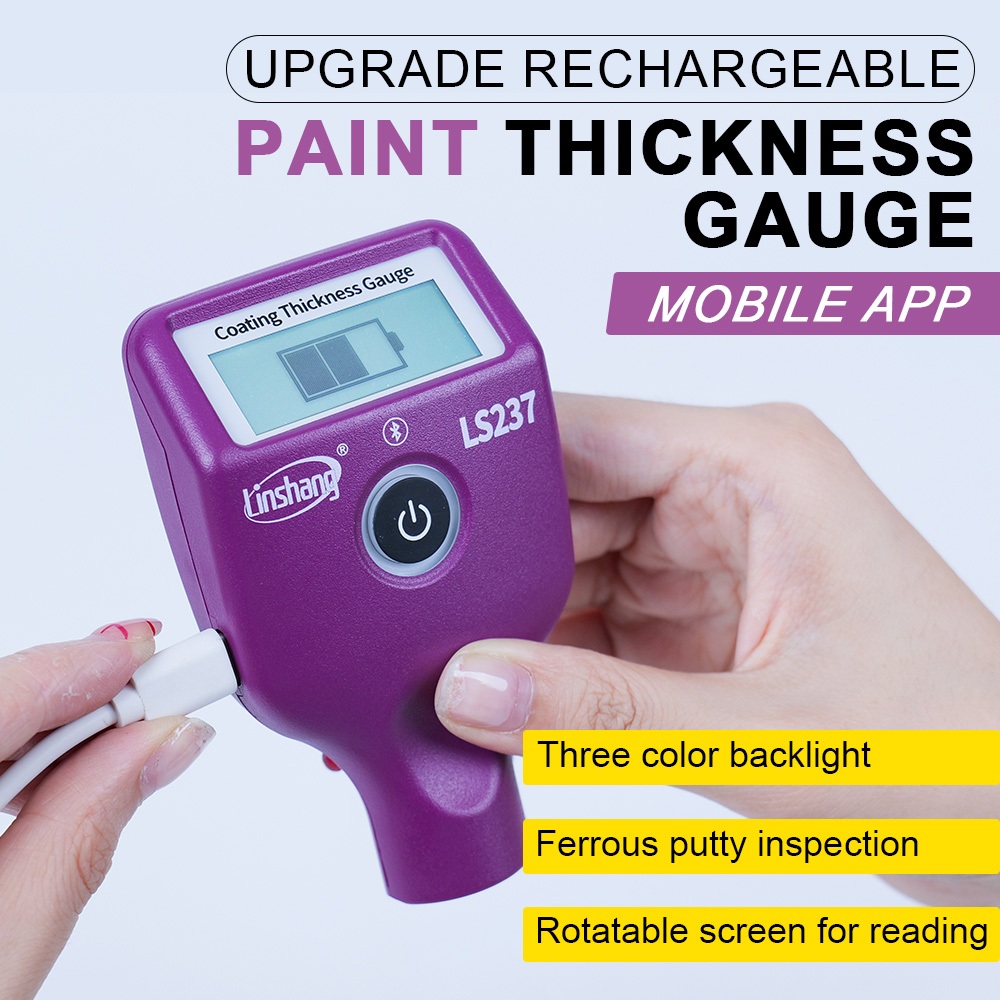 Linshang LS237 เครื่องวัดความหนาของสีเคลือบดิจิตอลเครื่องวัดความหนารถเครื่องวัดสี 3500μm Professional ราคาโรงงาน