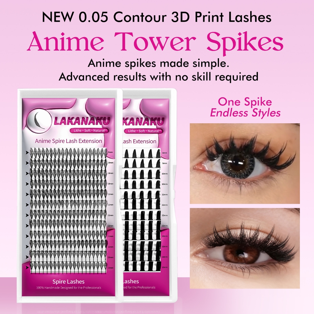 Anime Tower Spikes Lashes Premade Volume Eyelashes Manga Lashes LAKAKU