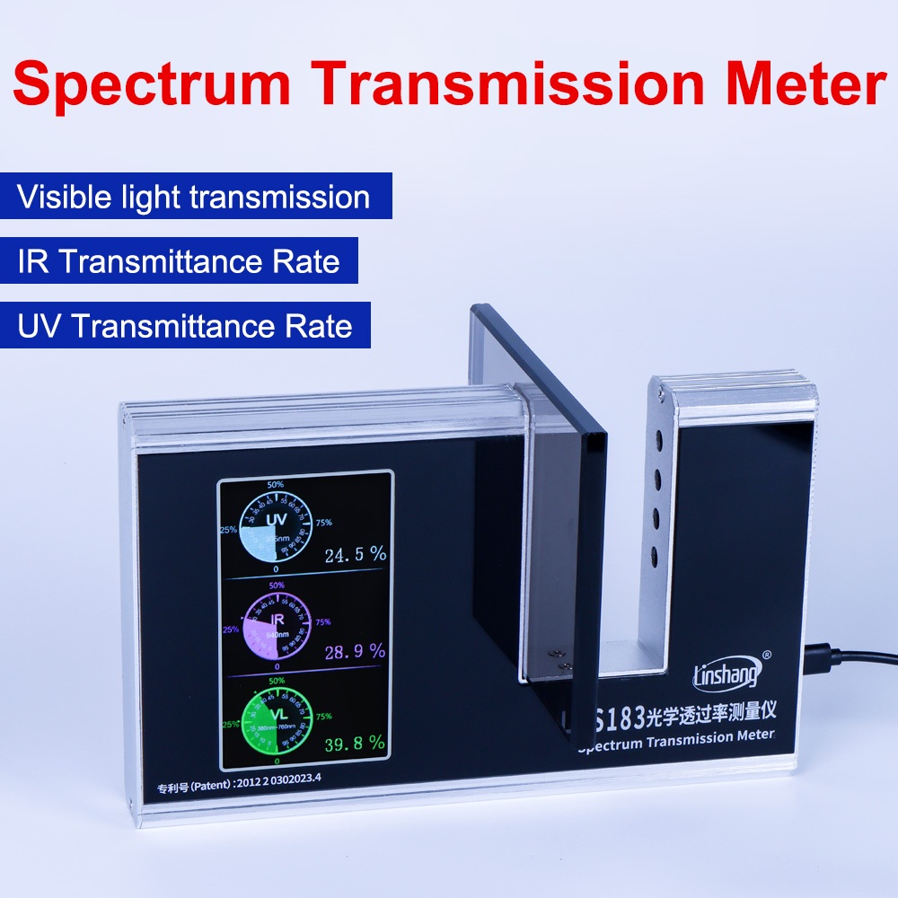 Linshang LS183 Spectrum Transmission Meter UV IR Transmission Meter ฟิล์มทดสอบกระจกหน้าต่าง 940 IR 3