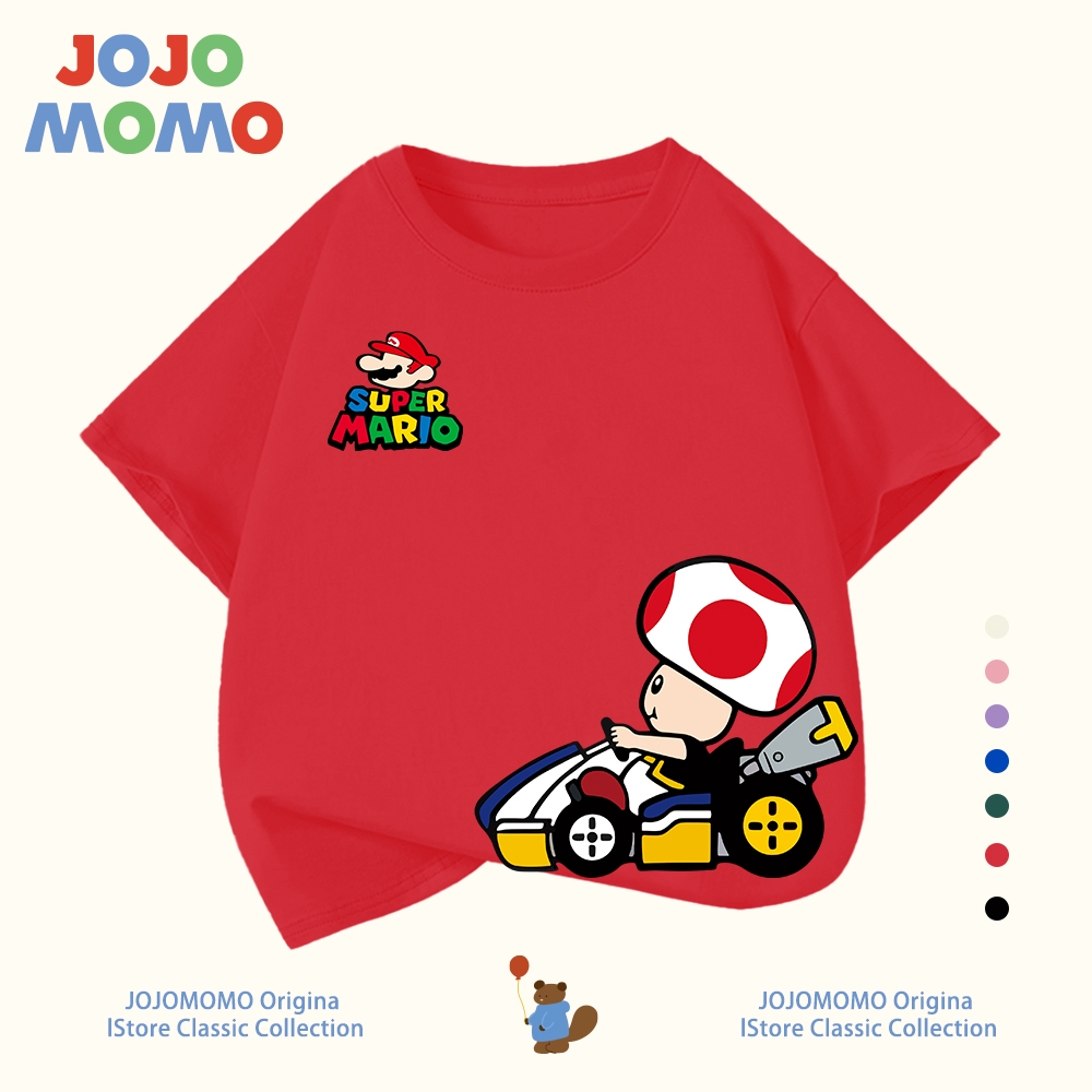 เสื้อยืดเด็กผู้ชาย ลายมาริโอ้ แขนสั้น ผ้าฝ้ายแท้100% ใส่สบาย ระบายอากาศดี พร้อมส่งใน 24ชม