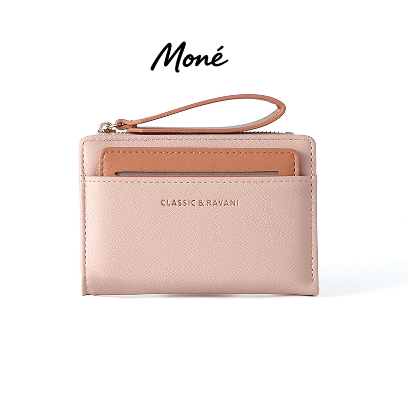 Moné.COD.สุภาพสตรีสั้นเรียบง่ายสีทึบผู้ถือบัตร