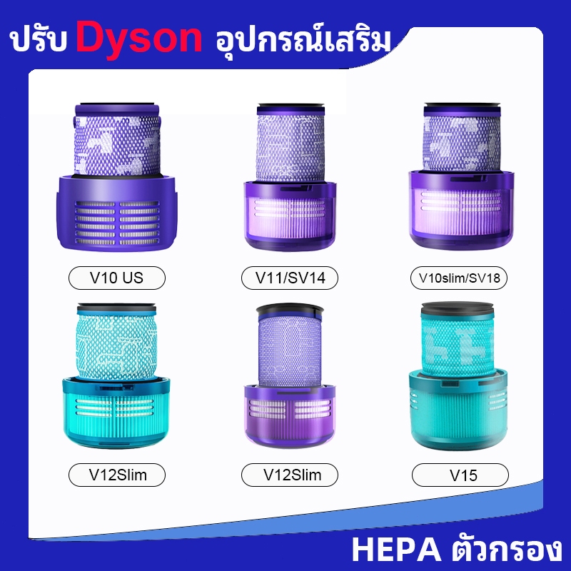ตัวกรอง HEPA เข้ากันได้กับ Dyson V6/V7/V8/V11/V12/V12SLIM/V15,ตลับหมึกหน้าและหลังเปลี่ยนกรอง