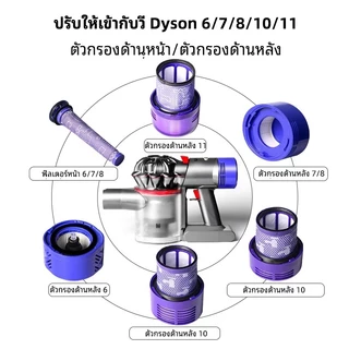 ตัวกรอง HEPA เข้ากันได้กับ Dyson V6/V7/V8/V11/V12/V12SLIM/V15,ตลับหมึกหน้าและหลังเปลี่ยนกรอง