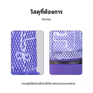 ตัวกรอง HEPA เข้ากันได้กับ Dyson V6/V7/V8/V11/V12/V12SLIM/V15,ตลับหมึกหน้าและหลังเปลี่ยนกรอง
