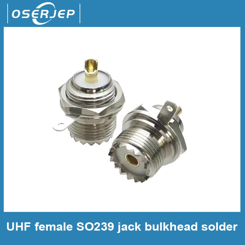 1pc UHF SO239 หญิงแจ็ค RF Coax Connector พร้อม nut soler ถ้วยตรงนิกเกิลชุบ