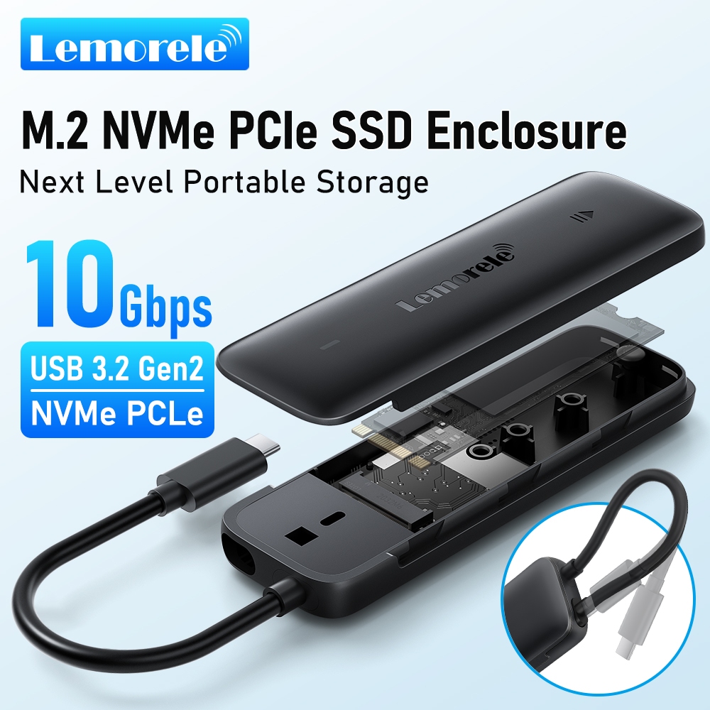 Lemorele SD5 SSD 10Gbps Solid State Drive Box NVMe to Type-C รองรับ 4TB Universal Plug and Play สําหรับมือถือและคอมพิวเตอร์