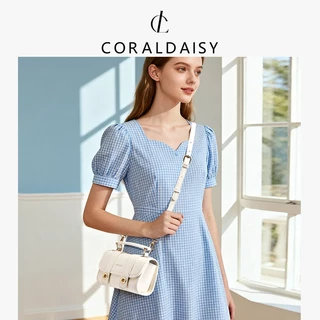 CORALDAISY กระเป๋าผู้หญิง 2025 หรูหรา กระเป๋าสะพายข้างสีพื้น ตัวล็อคแบบหมุน กระเป๋าสะพายไหล่สายยาว