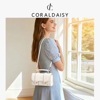 CORALDAISY กระเป๋าผู้หญิง 2025 หรูหรา กระเป๋าสะพายข้างสีพื้น ตัวล็อคแบบหมุน กระเป๋าสะพายไหล่สายยาว