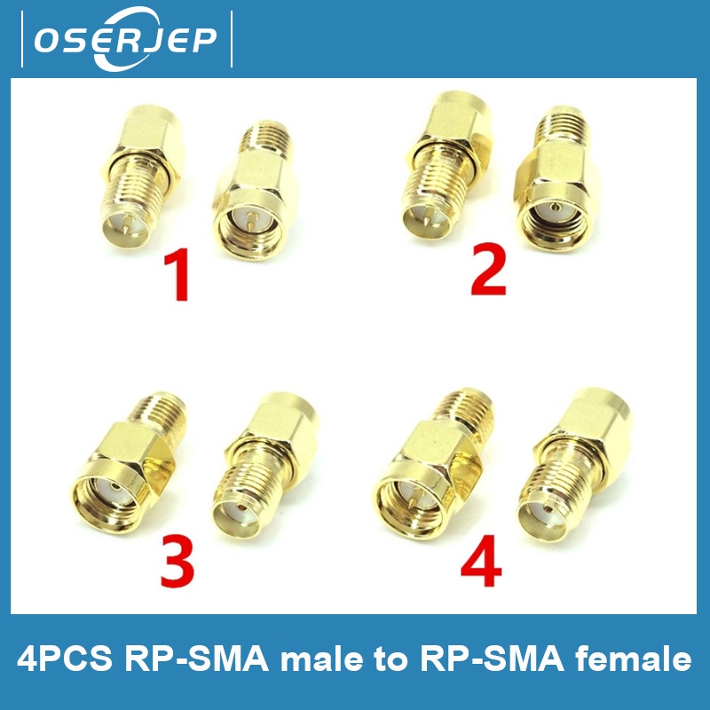 JX Connector The factory sales 4pcs/set SMA to SMA adapter RP-SMA male to RP-SMA female connector 4 type cheap fast ship