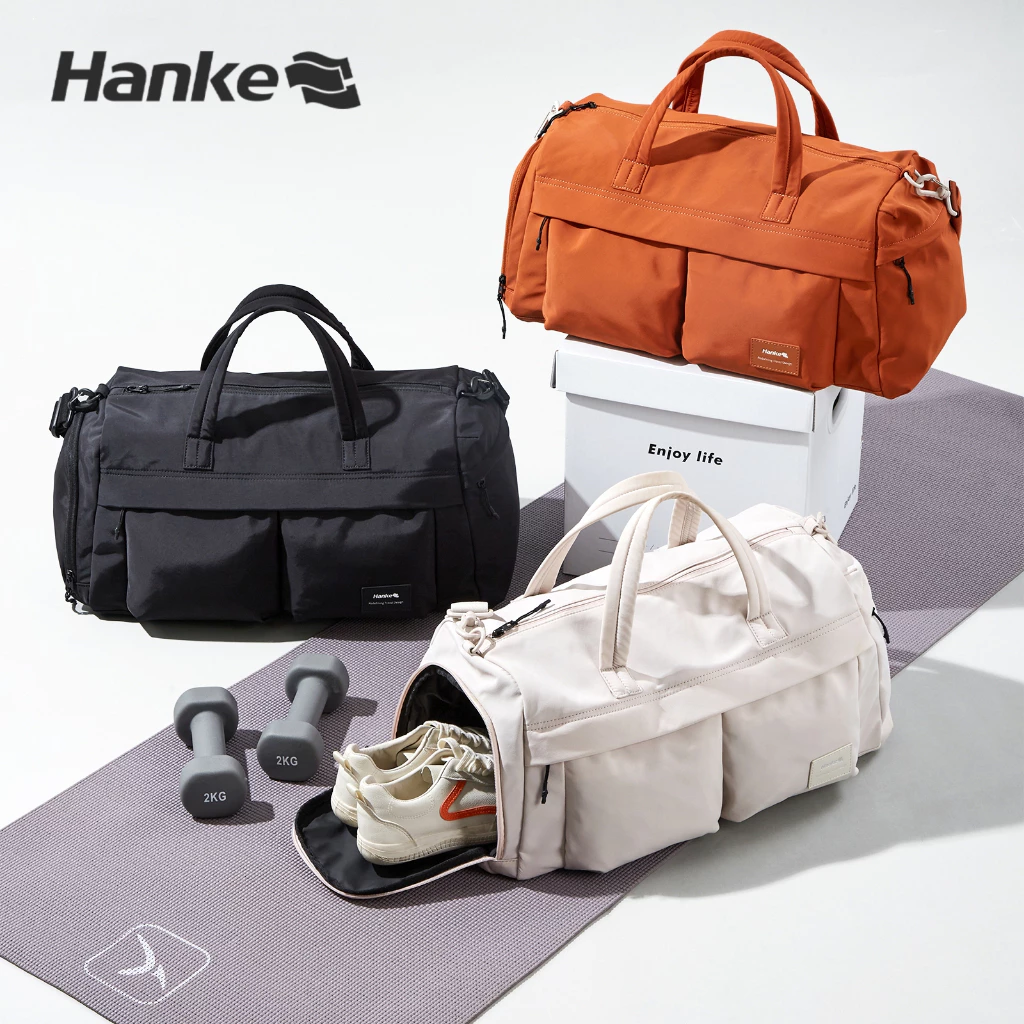 Hanke Travel Bag กระเป๋าเดินทางกันน้ำกระเป๋ายิมกระเป๋ากีฬาความจุขนาดใหญ่เดินทางแบบพกพา 31L