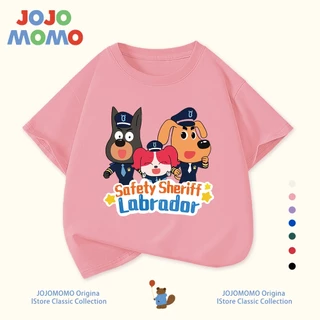 เสื้อยืดเด็กผู้ชาย แขนสั้น ลาย SheriffLabrador นายอำเภอลาบราดอร์ ผ้าฝ้ายแท้100% ใส่สบาย ระบายอากาศดี