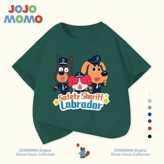 เสื้อยืดเด็กผู้ชาย แขนสั้น ลาย SheriffLabrador นายอำเภอลาบราดอร์ ผ้าฝ้ายแท้100% ใส่สบาย ระบายอากาศดี