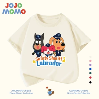 เสื้อยืดเด็กผู้ชาย แขนสั้น ลาย SheriffLabrador นายอำเภอลาบราดอร์ ผ้าฝ้ายแท้100% ใส่สบาย ระบายอากาศดี
