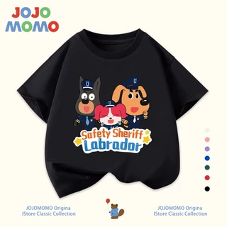เสื้อยืดเด็กผู้ชาย แขนสั้น ลาย SheriffLabrador นายอำเภอลาบราดอร์ ผ้าฝ้ายแท้100% ใส่สบาย ระบายอากาศดี