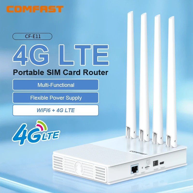 Comfast WiFi6 Sim Card Router แบบพกพา  AX300 4G LTE Router with SIM Card slot WIFI Modem สําหรับ Hom