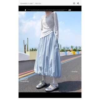 ✨ส่งไวจากไทย✨ SKIRT กระโปรงยาว เอวสูง ทรงบอลลูน แฟชั่น ใส่สบาย ผ้าดี กระโปรงผู้หญิง
