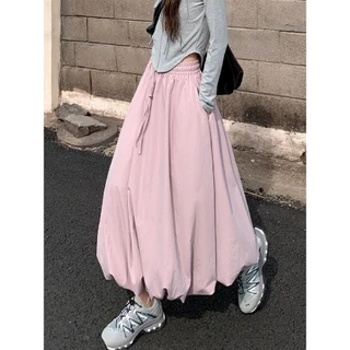 ✨ส่งไวจากไทย✨ SKIRT กระโปรงยาว เอวสูง ทรงบอลลูน แฟชั่น ใส่สบาย ผ้าดี กระโปรงผู้หญิง