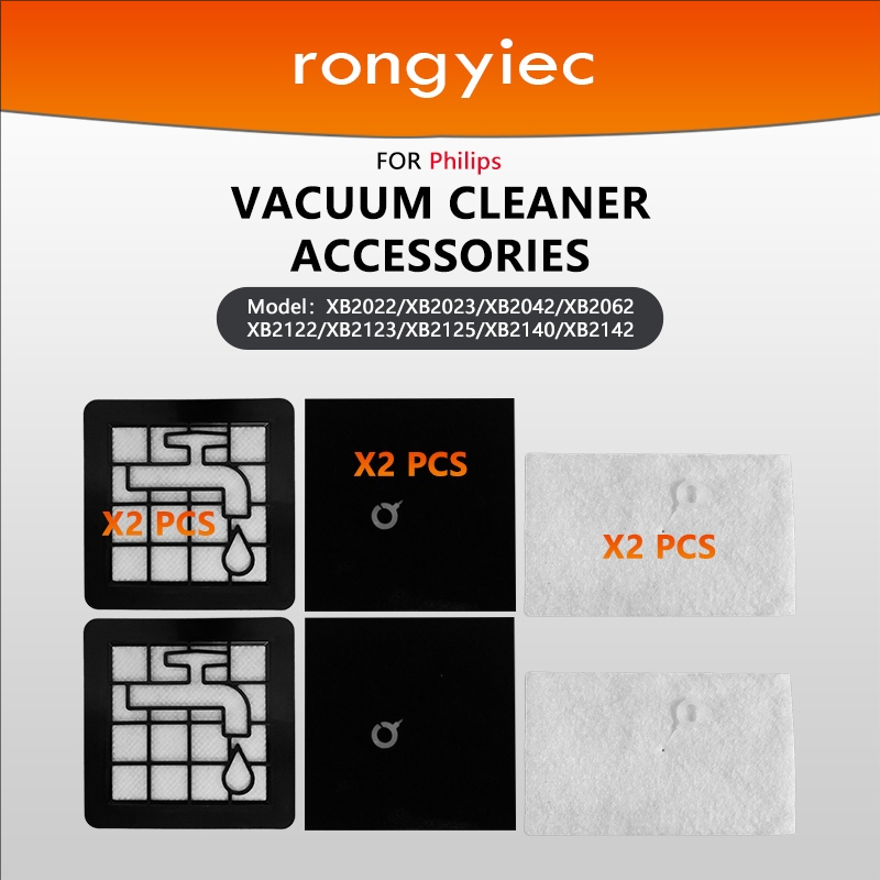 Rongyiec เปลี่ยน XV1220 กรองสําหรับ Philips XB2022/XB2023/XB2042/XB2062 XB2122/XB2123/XB2125/XB2140/