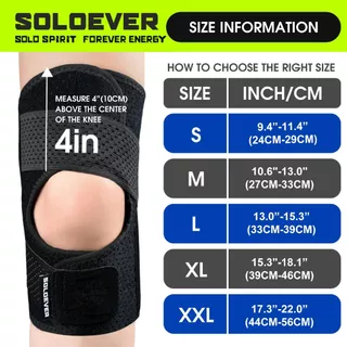 【TH Delivery】SOLOEVER สายรัดเข่า แผ่นกระดูกสะบ้า ระบายอากาศ ยืดหยุ่น บรรเทาอาการปวดเข่า ลดการกระแทก