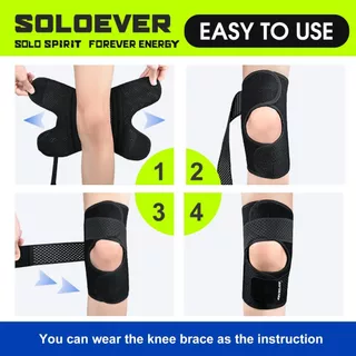【TH Delivery】SOLOEVER สายรัดเข่า แผ่นกระดูกสะบ้า ระบายอากาศ ยืดหยุ่น บรรเทาอาการปวดเข่า ลดการกระแทก