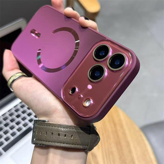 ใหม่Matte Aurora Large Windowเคสโทรศัพท์แม่เหล็กสําหรับiPhone 13 14 15 16 17 Pro Maxกรณีพร้อมป้องกันกล้องกันกระแทกความงามปลอกครอบคลุมเต็มรูปแบบMatte Anti-ลายนิ้วมือ