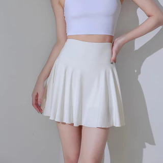Leisure กระโปรงโยคะ กระโปรงกีฬาเทนนิส กระโปรงเทนนิสสาวอวบ (มีซับใน) เหมาะกับใส่ออกกําลังกาย วิ่ง ผ้าใส่สบาย