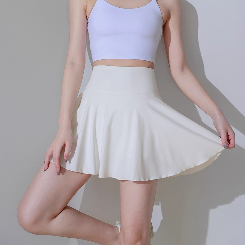 Leisure กระโปรงโยคะ กระโปรงกีฬาเทนนิส กระโปรงเทนนิสสาวอวบ (มีซับใน) เหมาะกับใส่ออกกําลังกาย วิ่ง ผ้าใส่สบาย - รูปที่ 3
