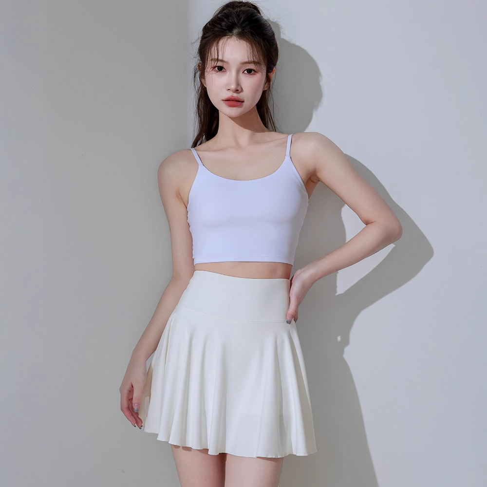 Leisure กระโปรงโยคะ กระโปรงกีฬาเทนนิส กระโปรงเทนนิสสาวอวบ (มีซับใน) เหมาะกับใส่ออกกําลังกาย วิ่ง ผ้าใส่สบาย - รูปที่ 4