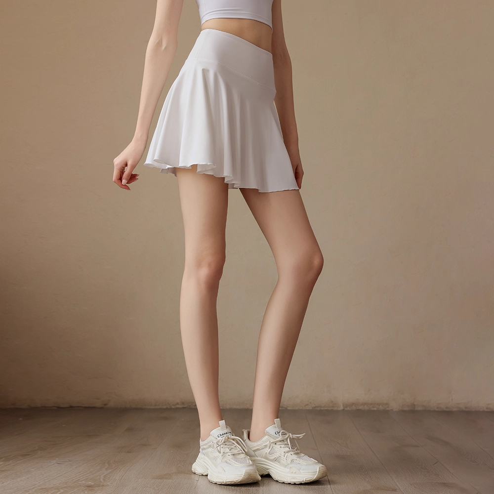 Leisure กระโปรงโยคะ กระโปรงกีฬาเทนนิส กระโปรงเทนนิสสาวอวบ (มีซับใน) เหมาะกับใส่ออกกําลังกาย วิ่ง ผ้าใส่สบาย - รูปที่ 5