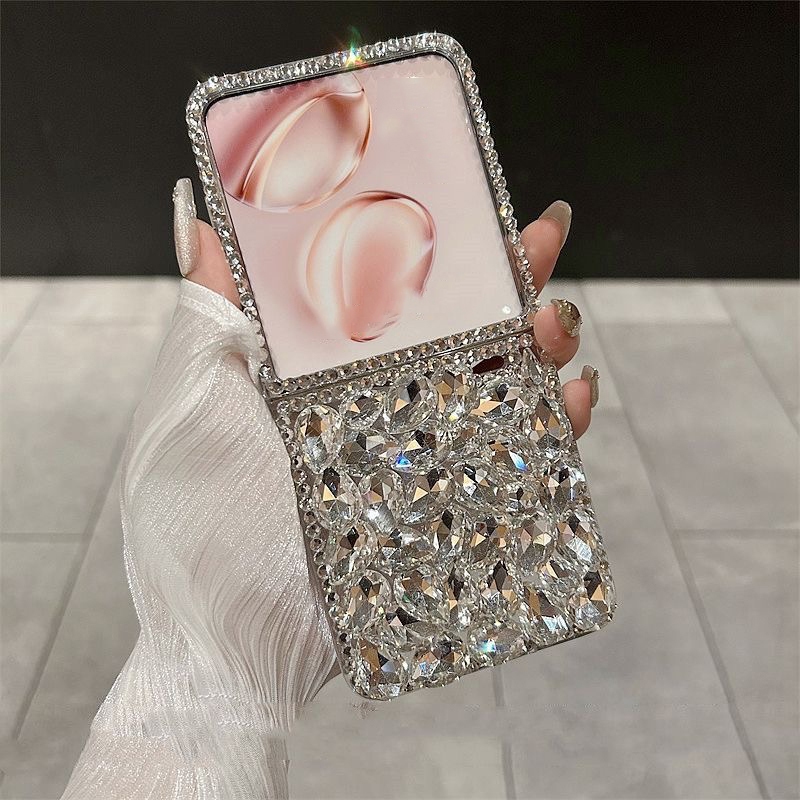 InfinixZeroFlipปลอกสําหรับInfinix Zero Flip Tecno Phantom V Flip 2 DIY Full Screen Diamond Hardโทรศัพท์มือถือกรณีฝาครอบ