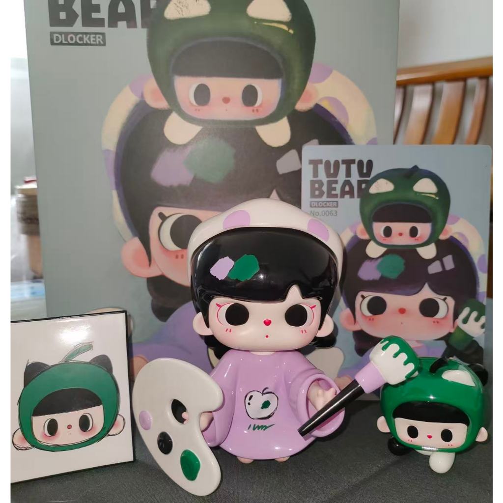 TUTU BEAR TUTU BEAR จิตรกรน้อย Green Apple Big Baby รูปเครื่องประดับอินเทรนด์เล่นของขวัญน่ารักของสะส
