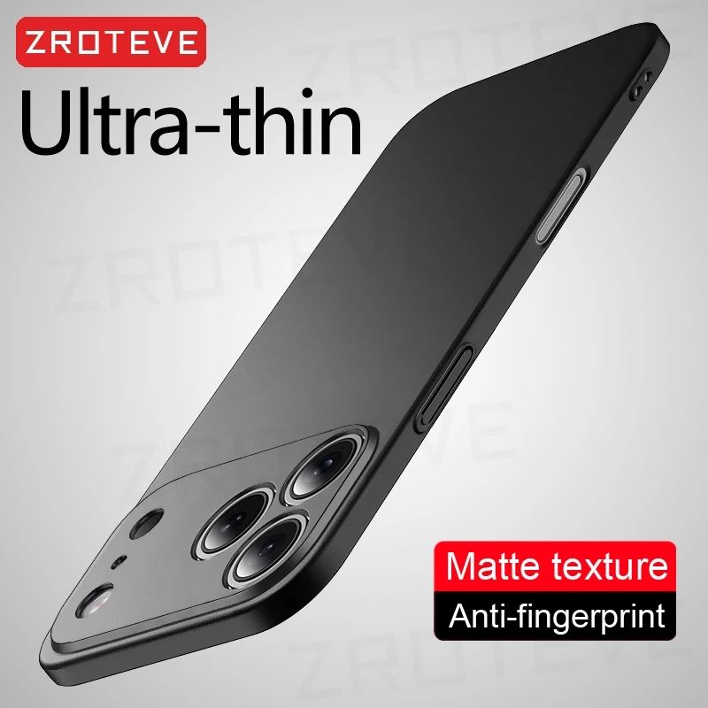 สําหรับiPhone 17 17e 16 16e 15 14 Pro MaxกรณีZROTEVEหรูหราSlim Matte Hard PCสําหรับiPhone15 iPhone16 Plus iPhone17 Airเคสโทรศัพท์