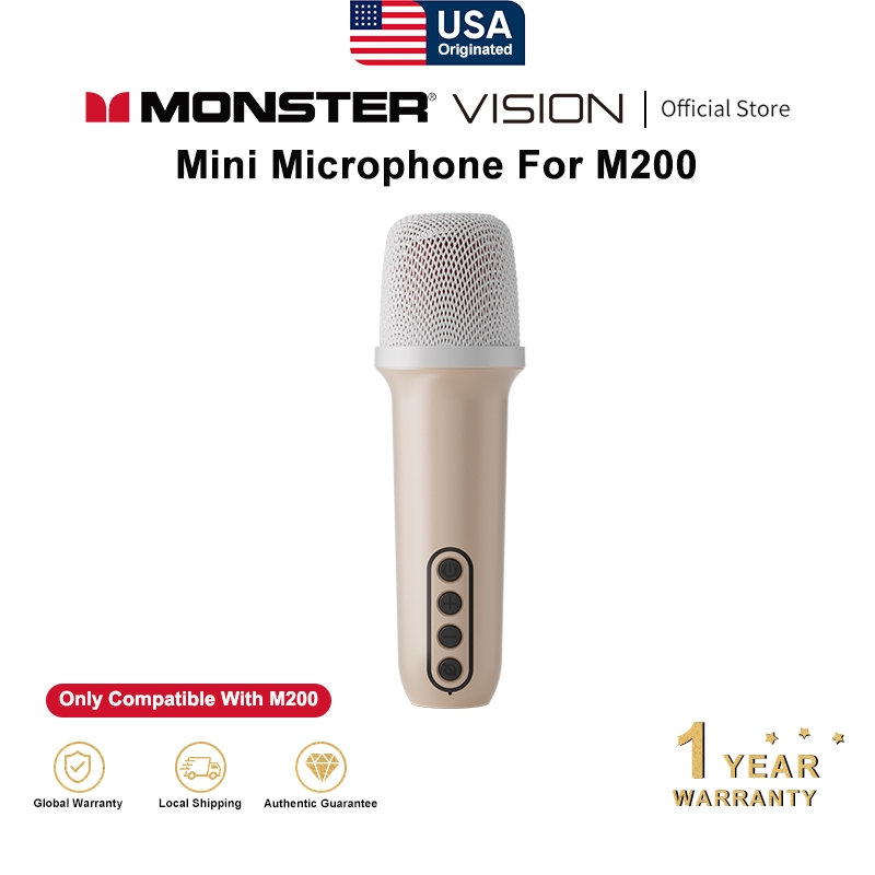 Monster Vision ไมโครโฟนขนาดเล็กสําหรับ M200 RGB คาราโอเกะโปรเจคเตอร์