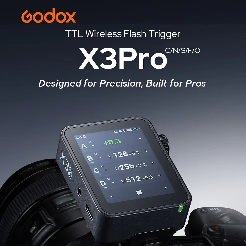 Godox X3PRO C/N/S/F/O 2.4 นิ้ว TTL HSS 2.4G แฟลชทริกเกอร์ไร้สาย OLED เครื่องส่งสัญญาณหน้าจอสัมผัส