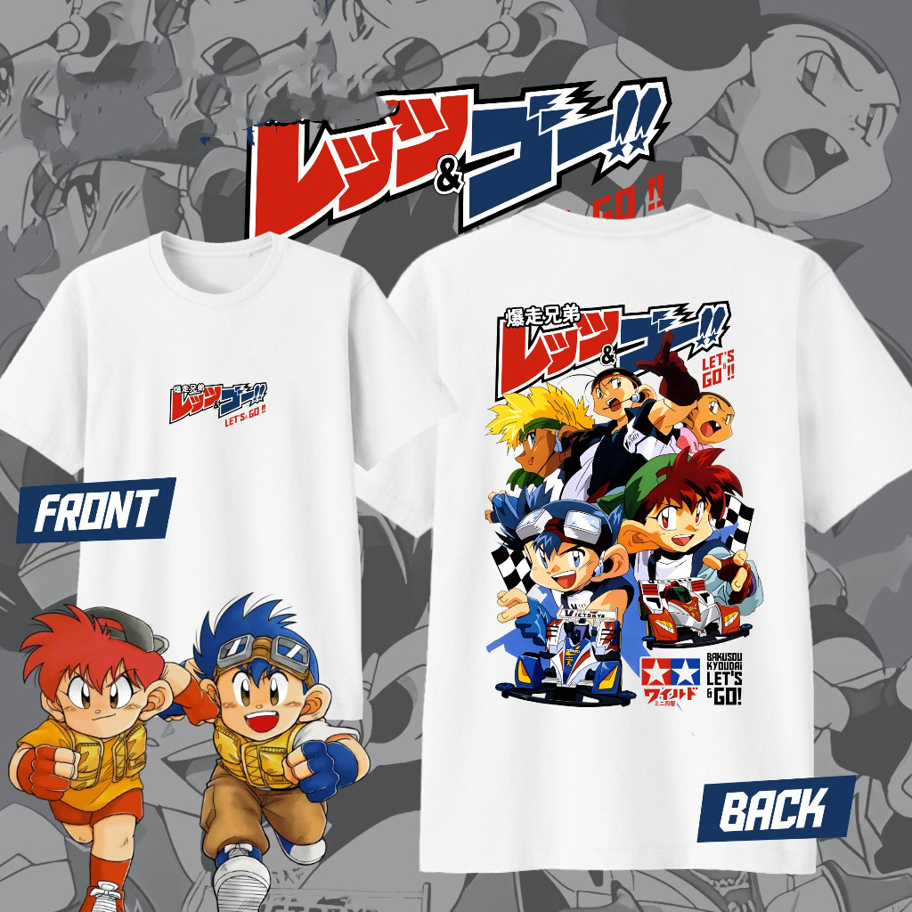 อะนิเมะ Tamiya LETS GO เสื้อยืดกระพริบผ้าฝ้ายแท้ Casual All-Match Street Retro ญี่ปุ่น Unisex แขนสั้นด้านบน ราคา ถูกที่สุด ดีลบีเคเค