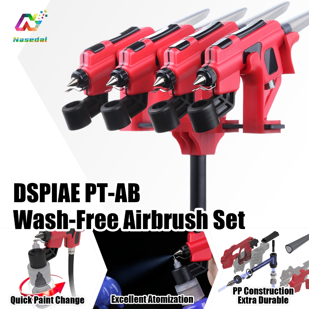 DSPIAE Airbrush PT-AB Wash-Free Air Brush สําหรับ Gundam รุ่นสีเครื่องมือไม่มีทําความสะอาดปากกาสเปรย