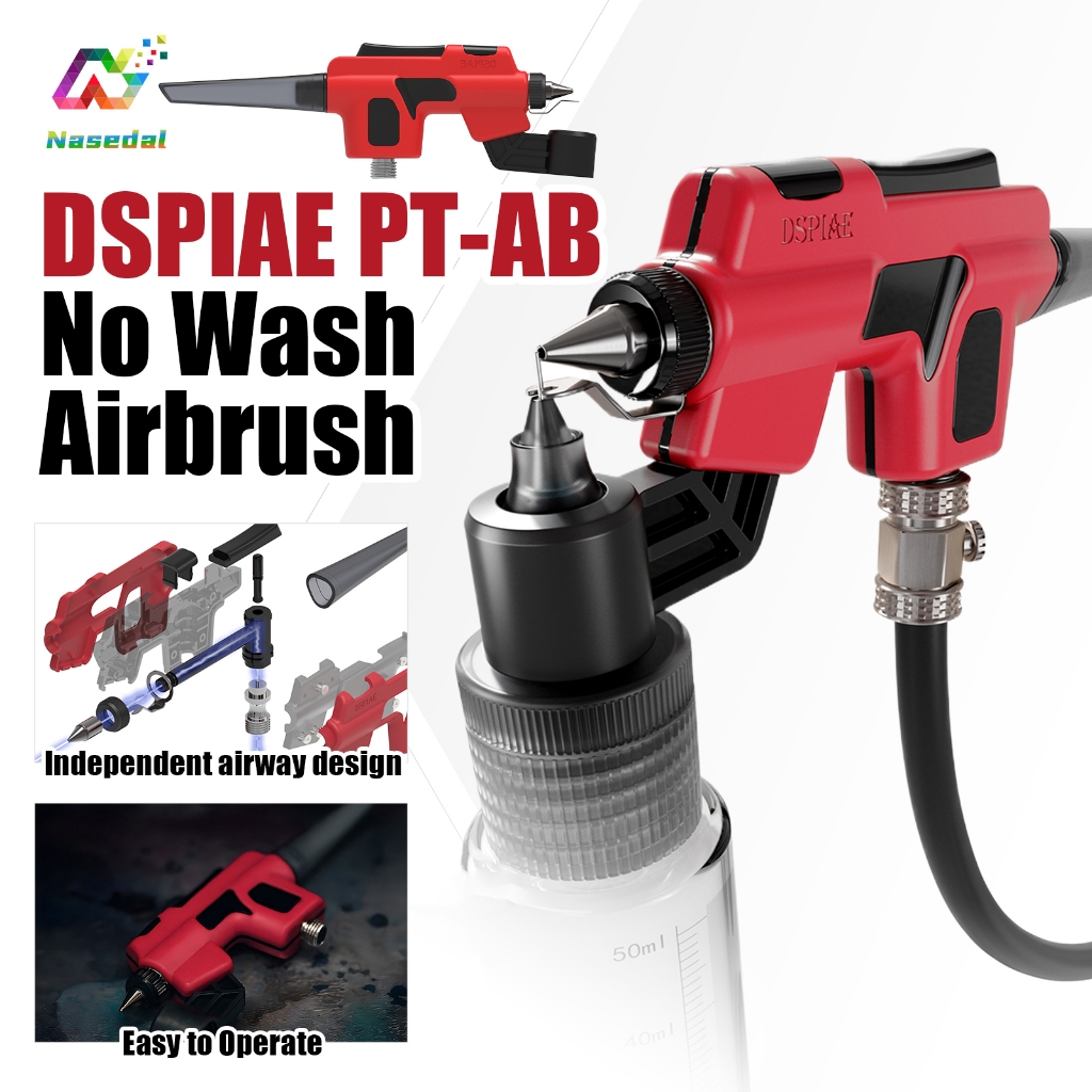 DSPIAE PT-AB No Clean สเปรย์ปากกา Wash-Free Airbrush สําหรับ Gundam รุ่นเครื่องมือระบายสี Dual ใช้สําหรับ Markers & ถ้วยสีงานอดิเรกภาพวาด Divisified Usage ใช้งานง่าย