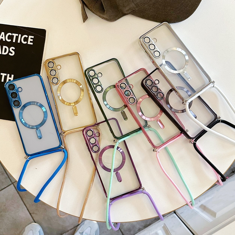 ปลอกสําหรับ Iphone 14 PLUS 12 Pro Max 11 X XS MAX XR 7 8 Bling ชุบ CD TPU เคสโทรศัพท์นุ่มแม่เหล็กชาร