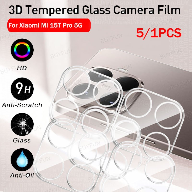 1/5/3PCS Full Cover เลนส์ฟิล์ม HD กล้อง Hard Glass สําหรับ Xiaomi Mi 15T Pro 6.83 "5G mi15tpro 2506BPN68G mi15t 25069PTEBG mi15 t15pro 14t 13t Protector กระจกนิรภัย