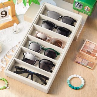 แว่นกันแดดออแกไนเซอร์ถาดจัดเก็บกํามะหยี่เครื่องประดับแว่นตาท…