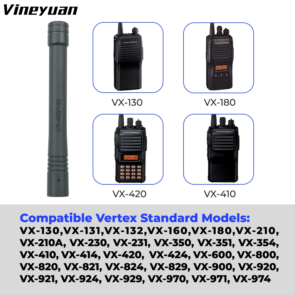 TX-37VHF 136-174 MHz เปลี่ยนเสาอากาศสําหรับ Vertex Standard VX150 VX160 VX170 VX180 VX300 VX400 VX60