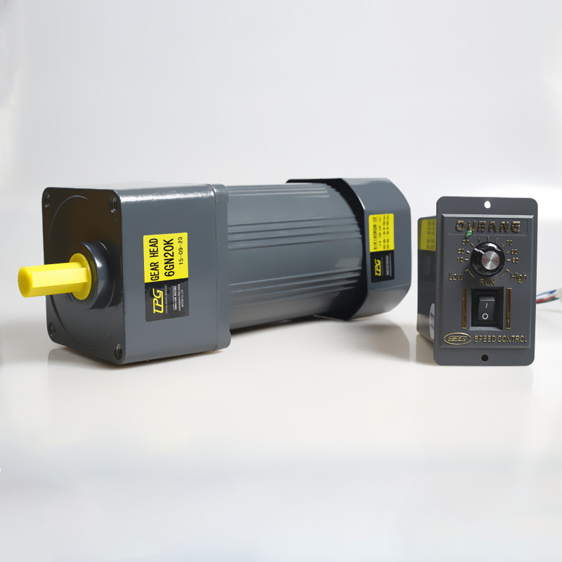 60W 220V มอเตอร์เกียร์ AC พร้อมตัวควบคุมความเร็วปรับความเร็ว 5IK60RGN-CF แรงบิดสูงอะซิงโครนัสมอเตอร์