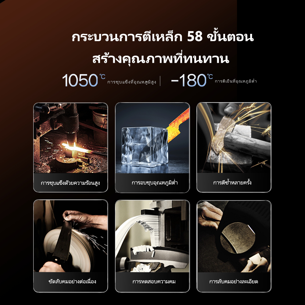OOU ชุดมีดทำครัว Crane Pro Series ชุดมีดทําครัวพร้อมกรรไกร (6 ชิ้น) Knife set 7pcs ราคา ถูกที่สุด ดีลบีเคเค แกลเลอรีภาพที่ 7