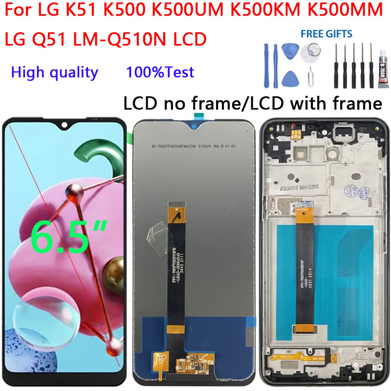สําหรับ LG K51 K500 K500UM K500KM K500MM LG Q51 LM-Q510N จอแสดงผล LCD Touch Screen Digitizer Glass A