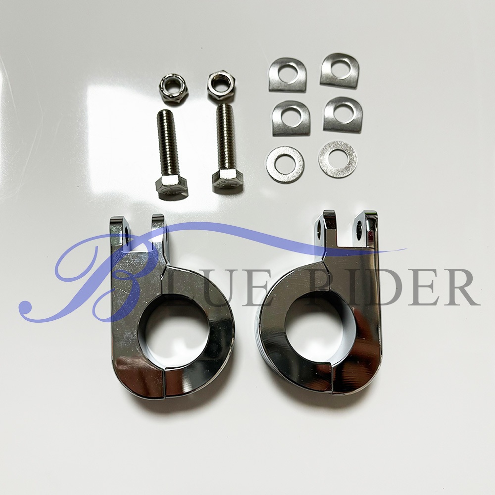 32 มม. Billet Crash Bar P-Clamp Brackets Engine Guard Peg Fit Harley Highway Bar