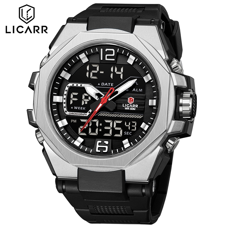 ลิการ์ แบรนด์ชั้นนําแฟชั่นนาฬิกาผู้ชายกันน้ําปลุกปฏิทินแสงกันกระแทกนาฬิกาจับเวลากีฬา 9542