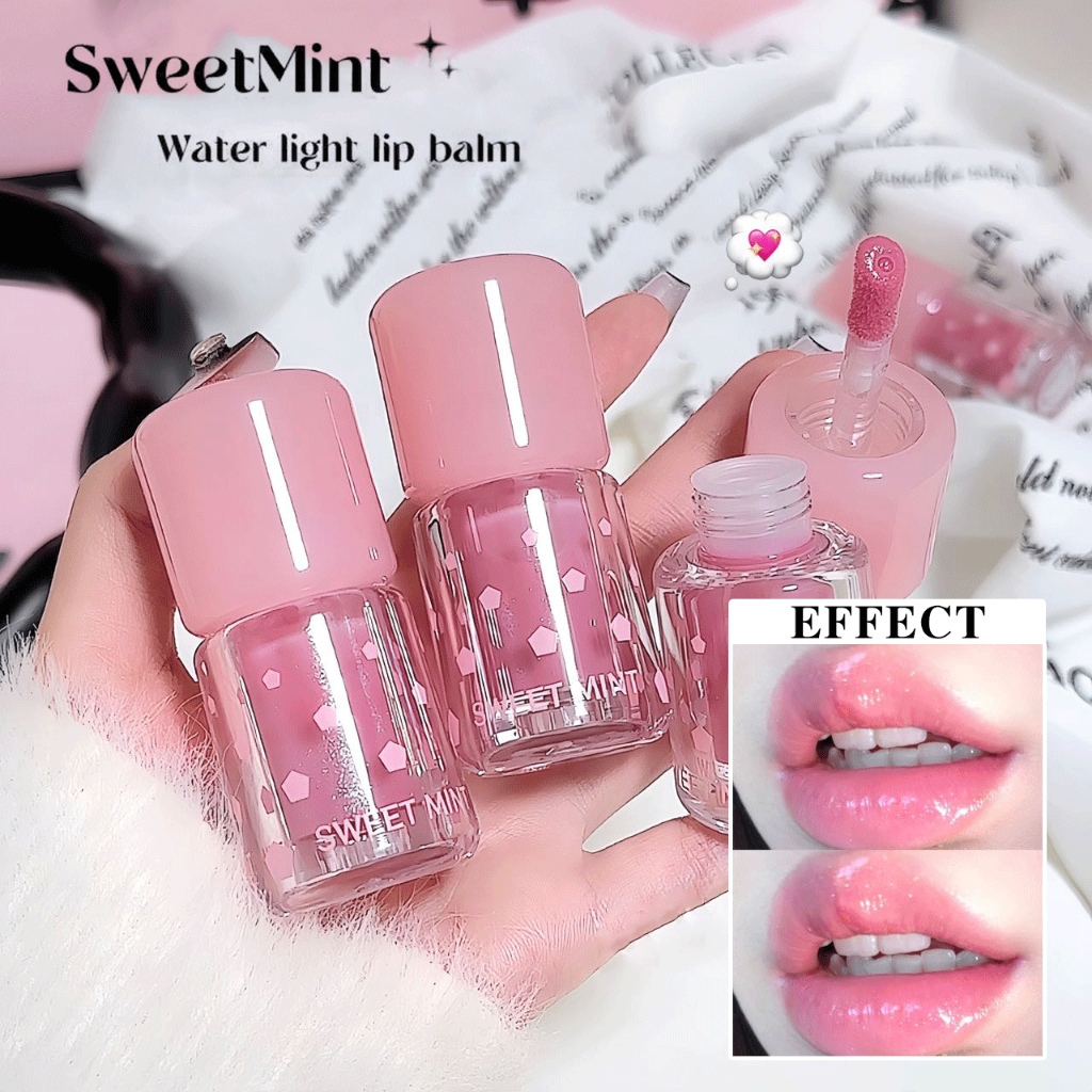SWEET MINT Pink Lip Gloss - Lightweight Moisturizing Smooth Long Lasting Shimmery Pink Pearl Color Lip Makeup
